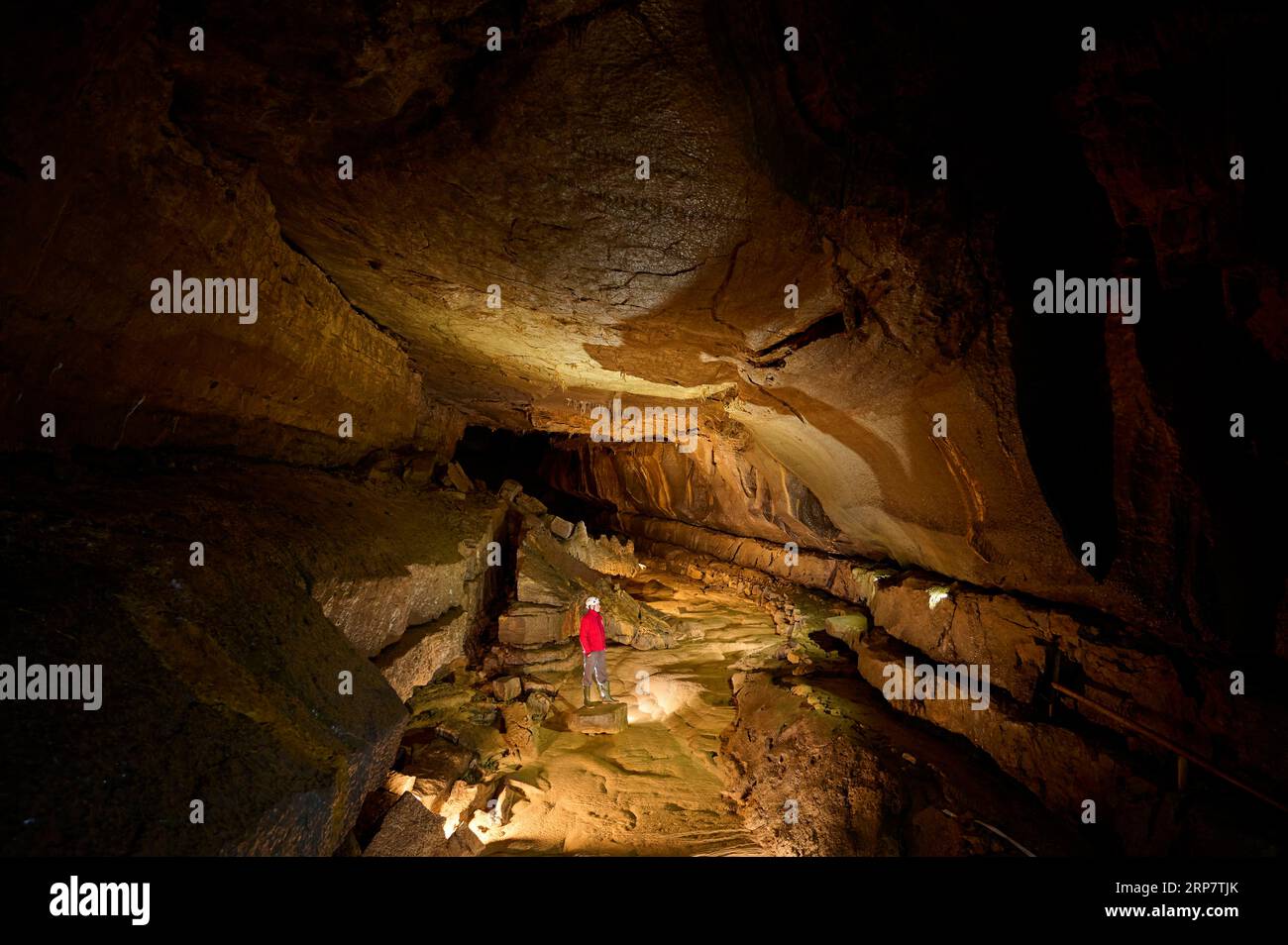 Karsthöhle, Höhlenforscher, Krizna jama, Cerknica, Carniola, Slowenien Stockfoto