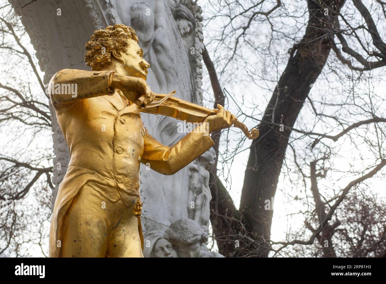 Denkmal des Walzerkoenig Johann Strauss in Wien. Geschehen zu Edmund von Hellmer (D.1935). Wien, Österreich Stockfoto
