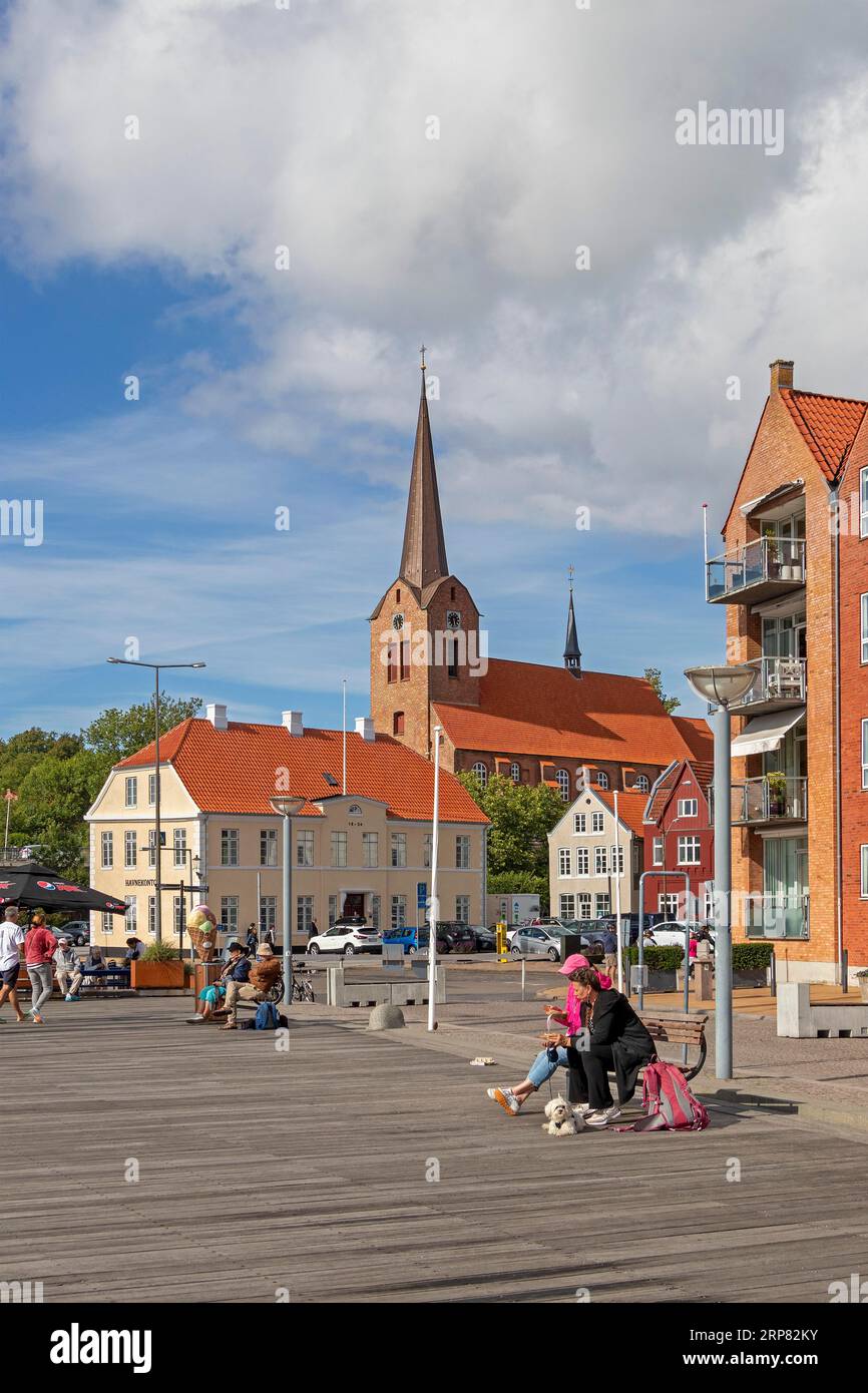 St. Marie Kirche, Hafen, Sonderborg, Syddanmark, Dänemark Stockfoto