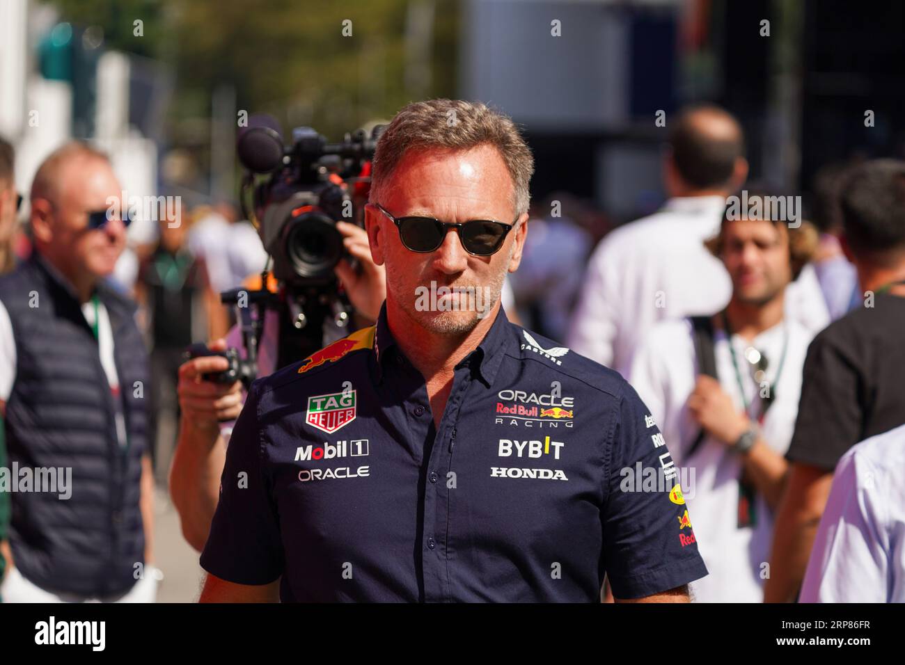 Monza, Italien. September 2023. Christian Horner, Teamchef von Oracle Red Bull Racing, während der Formel 1 Pirelli GP d’Italia. Quelle: Alessio Morgese/Alessio Morgese/Emage/Alamy Live News Stockfoto