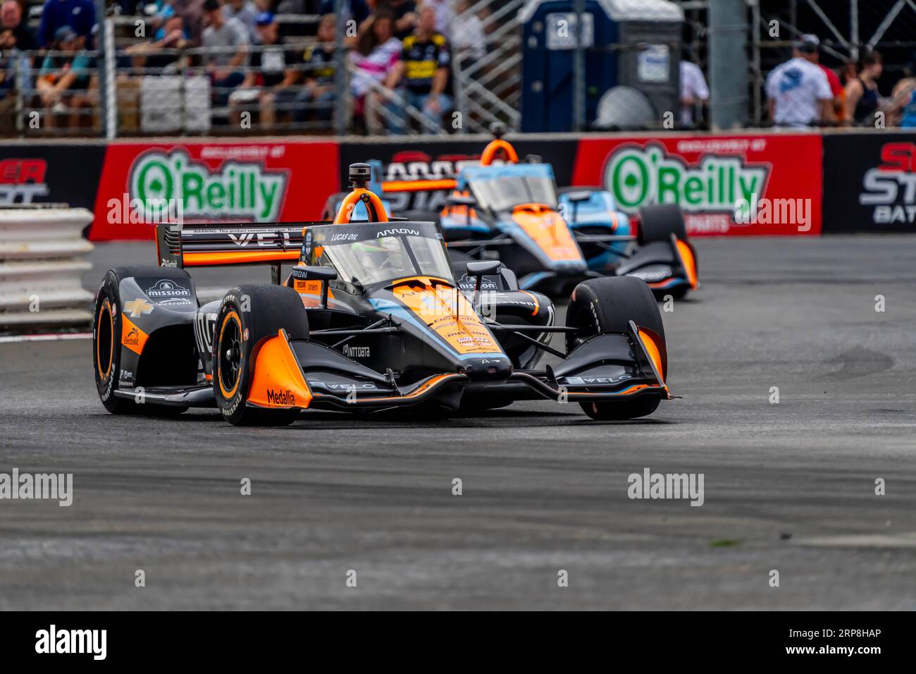 Portland, OR, USA. September 2023. Der INDYCAR-Fahrer PATO OWARD (5) aus Monterey, Mexiko, fährt während des Grand Prix von Portland Bitnile.com auf dem Portland International Raceway in Portland, OR, durch die Kurven. (Bild: © Walter G Arce SR Grindstone Medi/ASP) NUR REDAKTIONELLE VERWENDUNG! Nicht für kommerzielle ZWECKE! Quelle: ZUMA Press, Inc./Alamy Live News Stockfoto