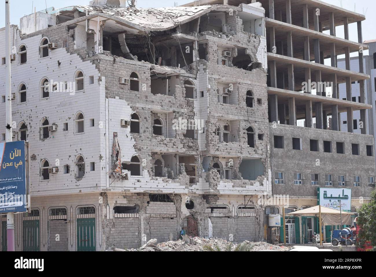 (190317) ADEN (JEMEN), 17. März 2019 Ein Gebäude, Das während der