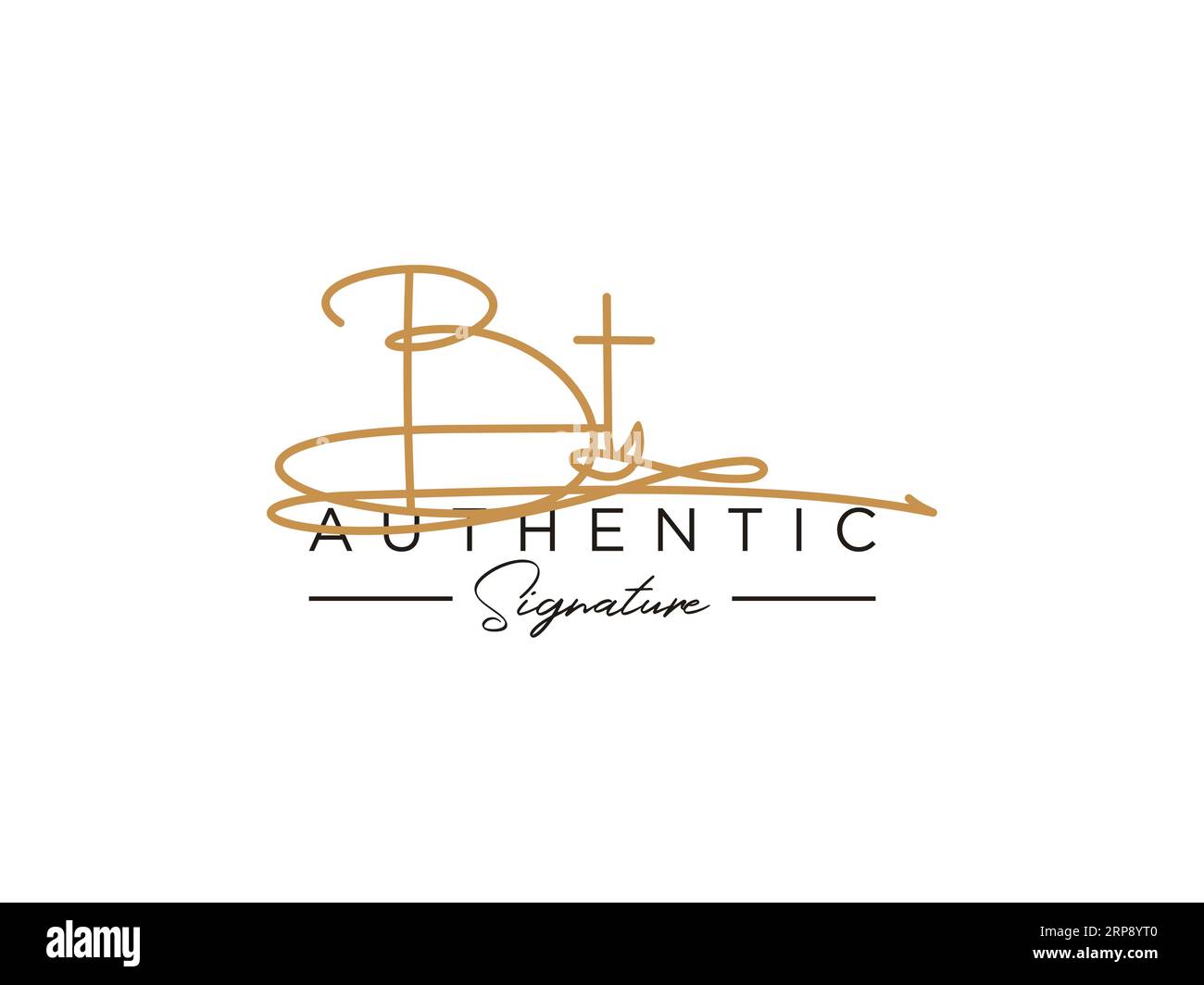 Vektor der BT-Signatur-Logo-Vorlage. Stock Vektor