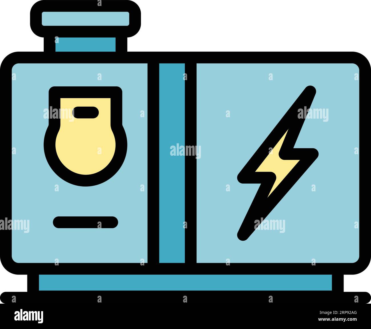 Generatorrohrsymbol Konturvektor. Elektrische Leistung. Gasmaschine Farbe flach Stock Vektor