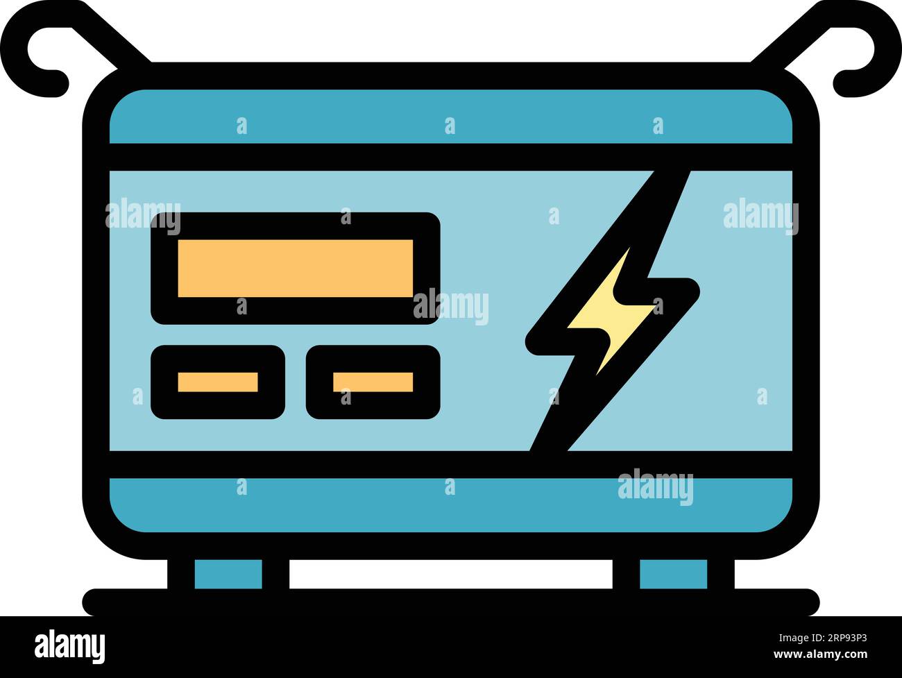 Modellvektor für Generatormaschinensymbol. Energie. Tragbare Geräte, Farbe flach Stock Vektor