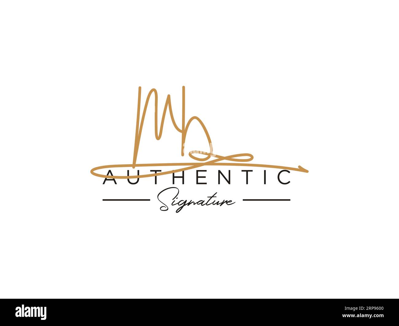 Vorlagenvektor für MH-Signatur-Logo. Stock Vektor
