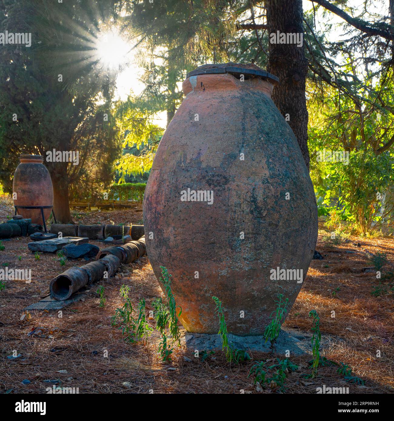 Pithos-Garten in der antiken Stadt Troja. Tevfikiye, Türkei Stockfoto