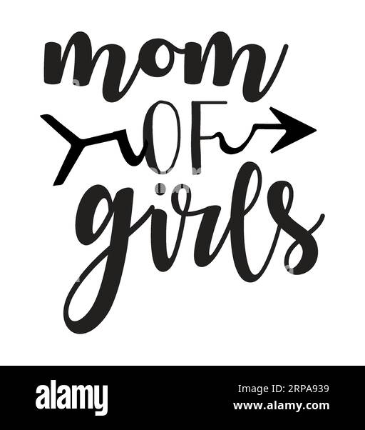 Mom of Girls, Typografie-T-Shirt-Design, T-Shirt-Design, Quotes svg, T-Shirt-Design Stock Vektor
