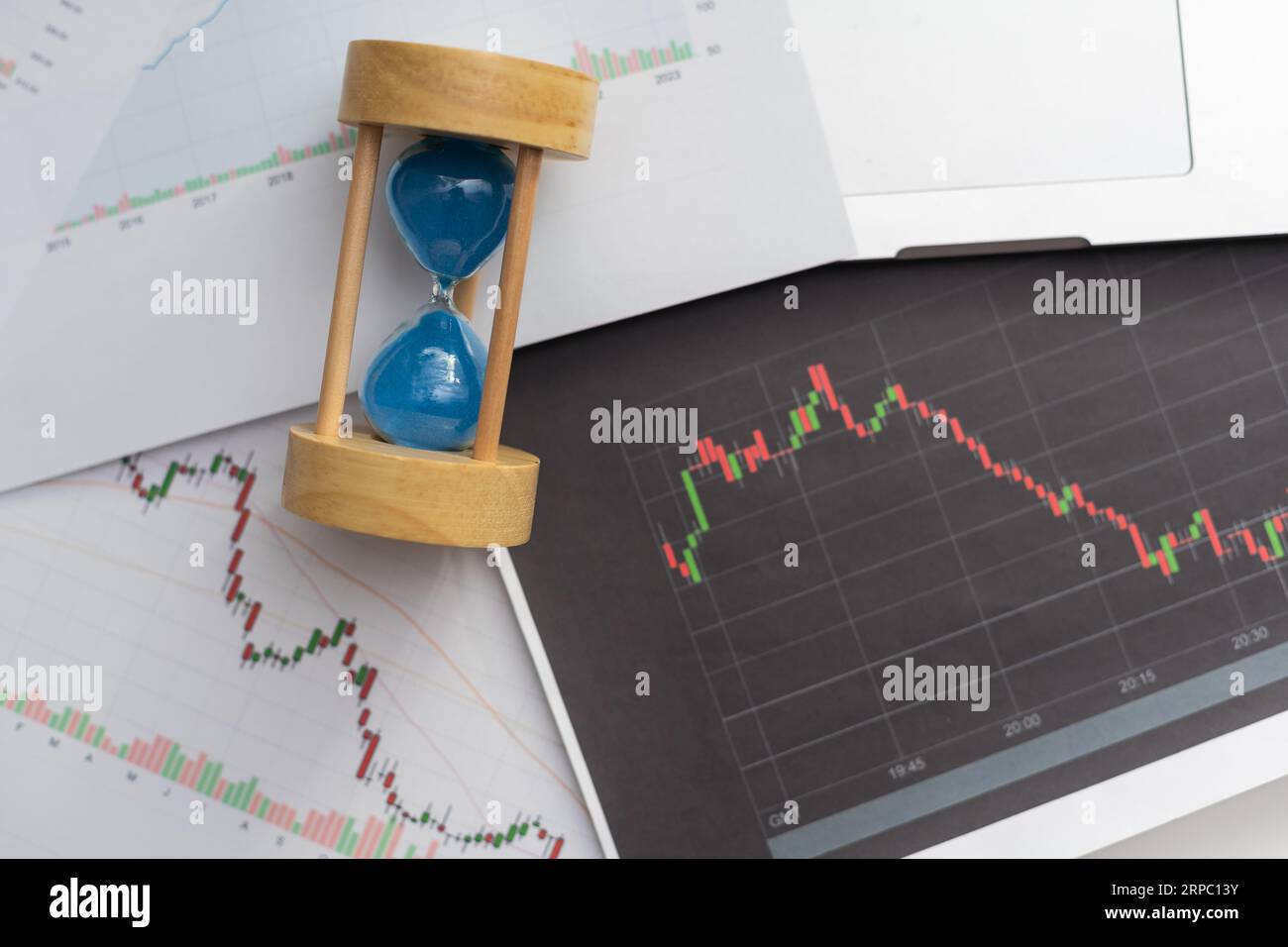 Candle Stick Graph-Diagramm der Börsenhandel Investitionen Stockfoto