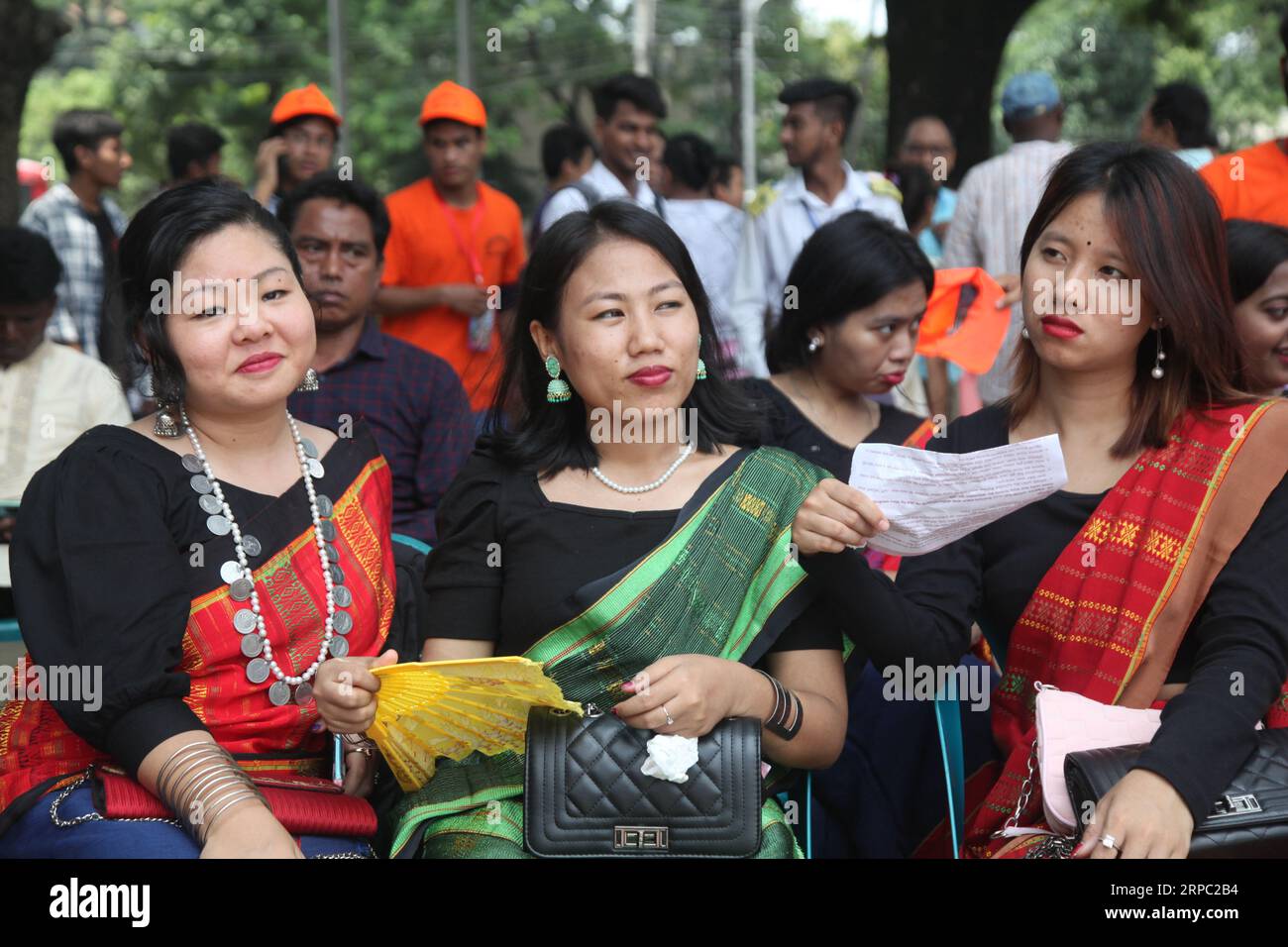 Dhaka Bangladesch, 09. August 2023. Bangladeshi Adivashi Forum organisierte eine Kundgebung anlässlich des internationalen Tages der indigenen Völker der Welt in der ce Stockfoto