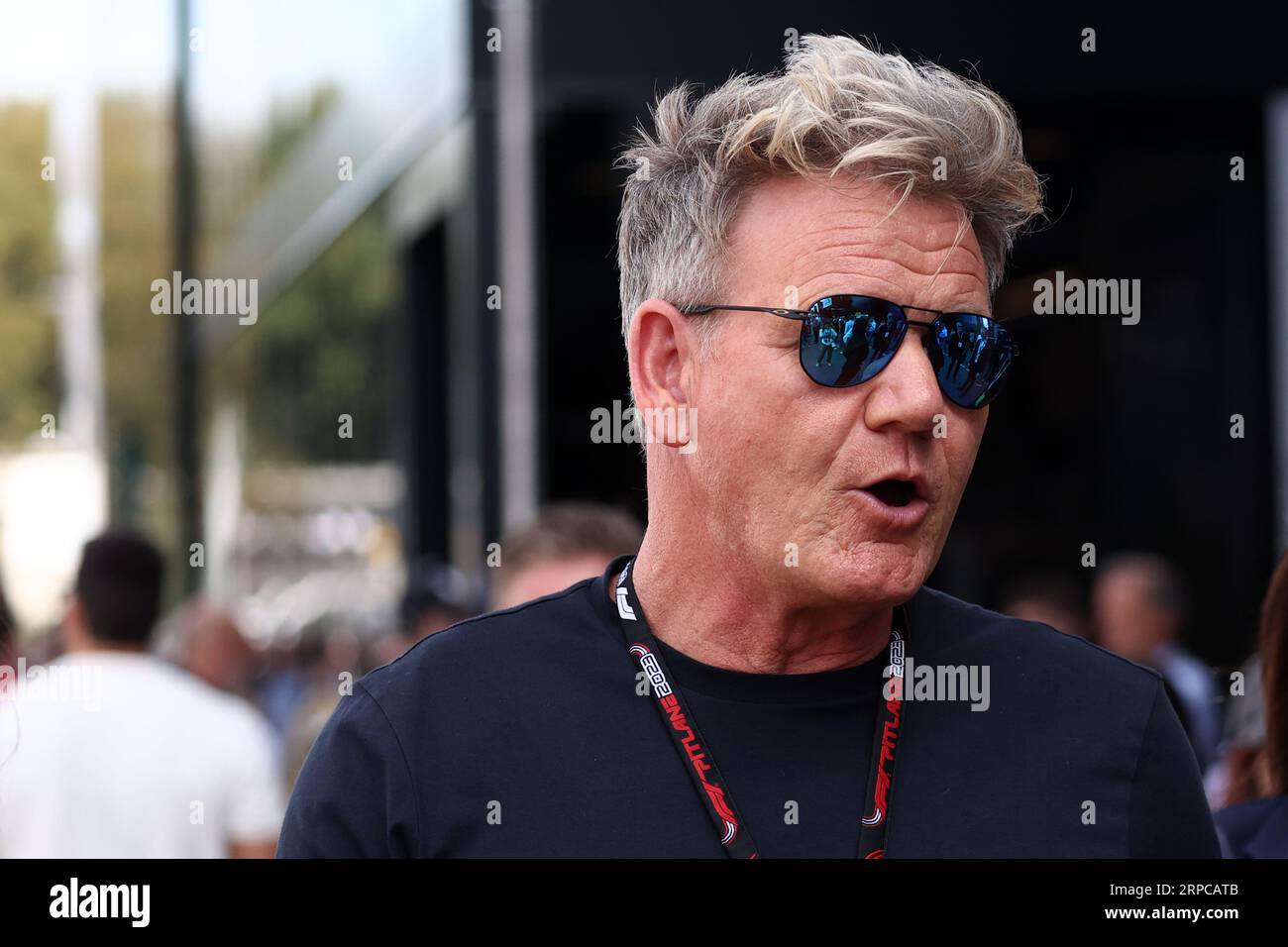 Monza, Italien. September 2023. Der britische Küchenchef Gordon Ramsay im Fahrerlager vor dem F1 Grand Prix of Italy im Autodromo Nazionale am 3. September 2023 in Monza, Italien. Dank: Marco Canoniero/Alamy Live News Stockfoto