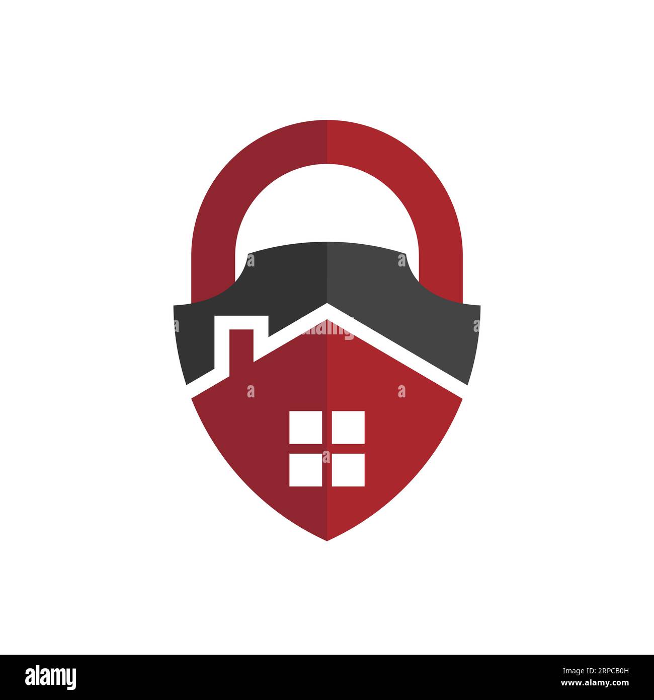Logo-Design-Element für das Schloss des Sicherheitshauses. Modernes Vektor-professionelles Zeichen-Logo Safe und Smart House. Sicherheitskonzept von Smart Home Stock Vektor