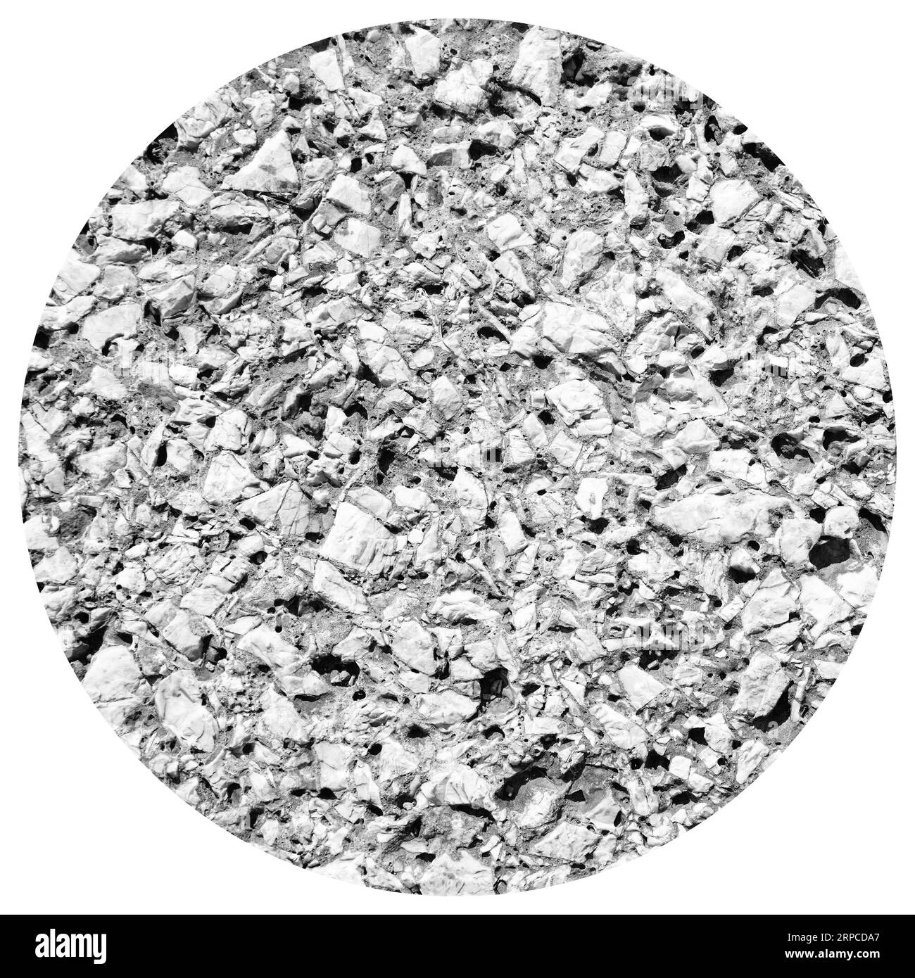 Quarz schwarz-weiße Mosaikfliese Textur Stein Hintergrund nahtlose Muster Stockfoto