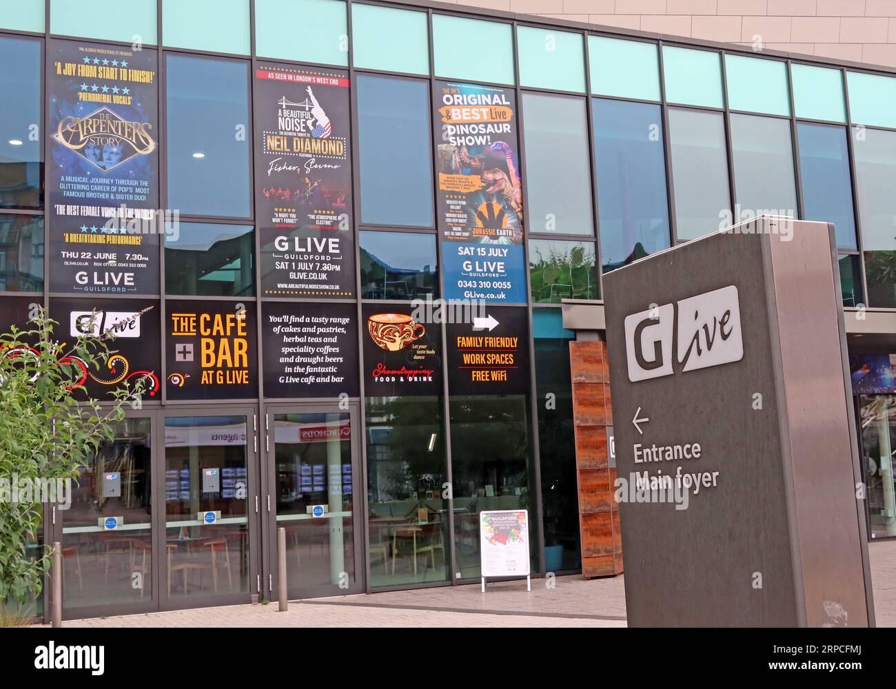 The G-Live Venue & Arts Centre - London Rd, Guildford, Surrey, England, Großbritannien, GU1 2AA Stockfoto
