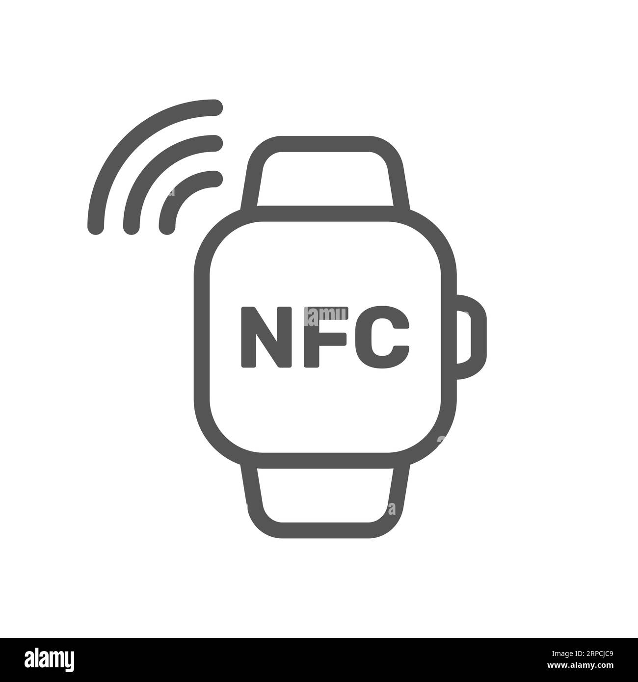 Smart Watch-Vektorsymbol. NFC-Zahlung, Smartwatch-Zahlung Stock Vektor