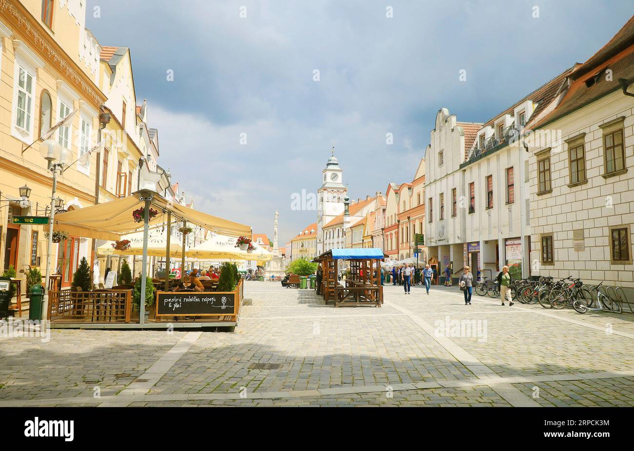 Der Masaryk-Platz in Trebon ist von Häusern mit Renaissance- und Barockgiebeln umgeben und ist das natürliche Zentrum des Stadtschutzgebietes. (CTK P Stockfoto