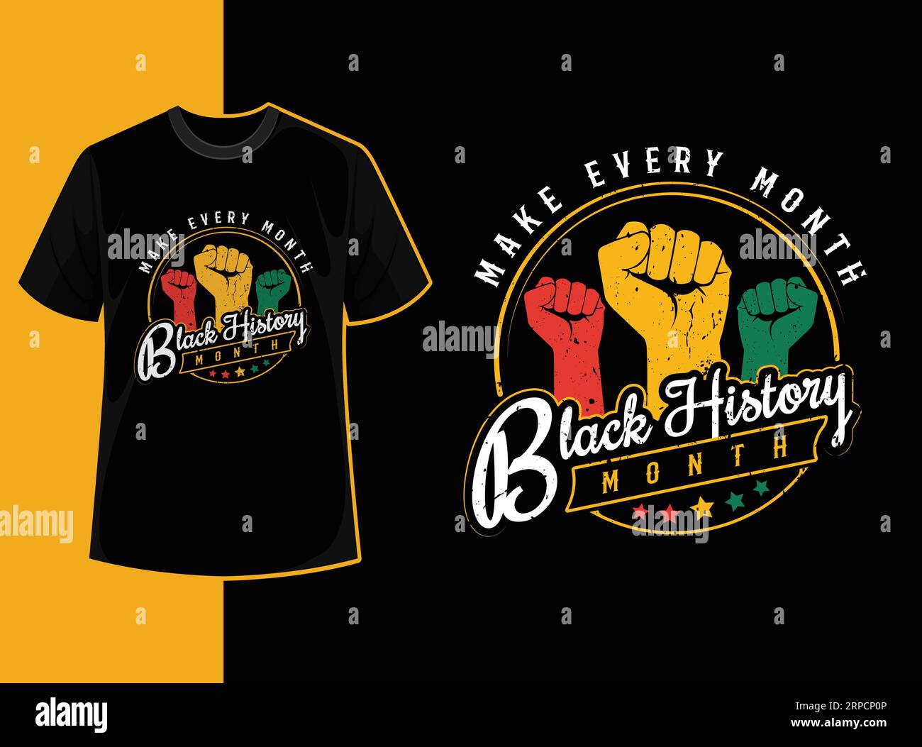 Typografie Vintage Black History Month T-Shirt-Design mit schwarzem Geschichtszitat und Vektorform Stock Vektor