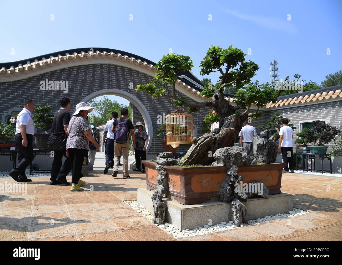 (190711) -- PEKING, 11. Juli 2019 -- Touristen besuchen den Nanyue-Garten während des Guangdong Day-Events auf der Beijing International Horticultural Exhibition in Peking, Hauptstadt von China, 11. Juli 2019. Der Guangdong Day fand am Donnerstag auf der Internationalen Gartenbauausstellung in Peking statt. ) CHINA-PEKING-GARTENBAU EXPO-GUANGDONG TAG (CN) RENXCHAO PUBLICATIONXNOTXINXCHN Stockfoto