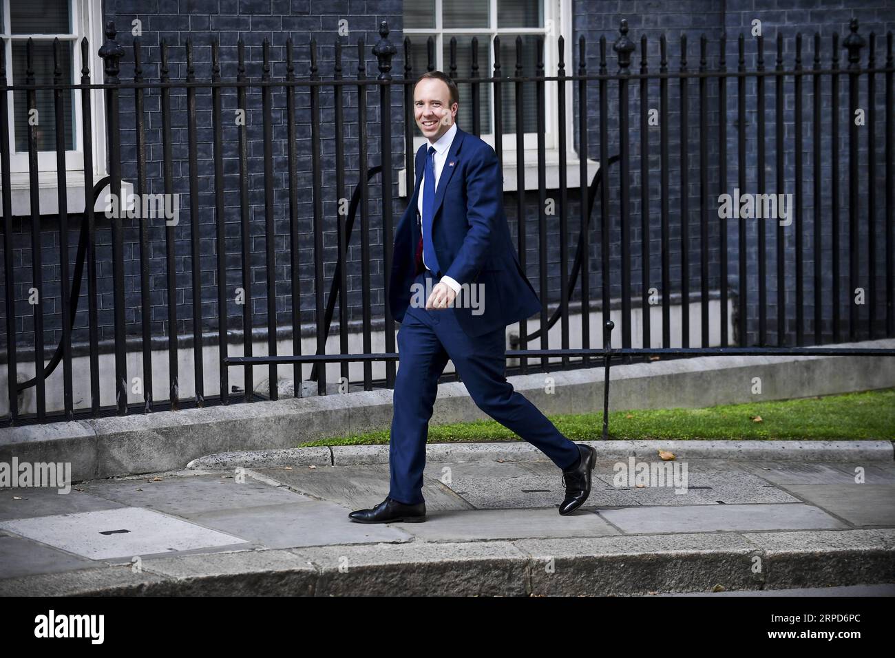 (190724) -- LONDON, 24. Juli 2019 (Xinhua) -- der britische Gesundheitsminister Matt Hancock kommt am 24. Juli 2019 in der 10 Downing Street in London an. Der neue britische Premierminister Boris Johnson ernannte am Mittwochabend den ersten seiner neuen Frontbankminister. (Foto: Alberto Pezzali/Xinhua) BRITAIN-LONDON-BORIS JOHNSON-CAB PUBLICATIONxNOTxINxCHN Stockfoto