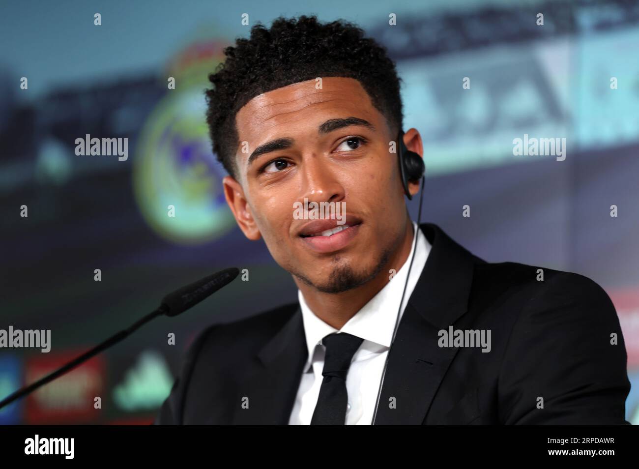 Aktenfoto vom 15.06.2023 von Real Madrid, dem neuen Unterzeichner Jude Bellingham, der nach seinem Umzug von Borussia Dortmund im Juni 88 Millionen Pfund in seine Karriere in Real Madrid eingelaufen ist. Ausgabedatum: Montag, 4. September 2023. Stockfoto