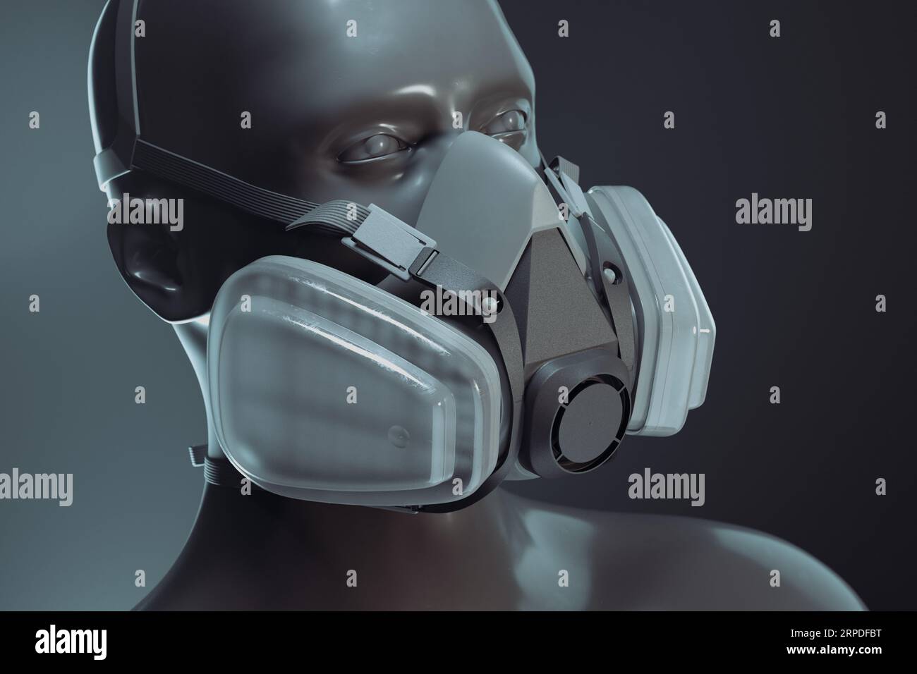 Konzept einer Atemschutzmaske. Virusprophylaxe. Wie man eine Maske trägt Stockfoto