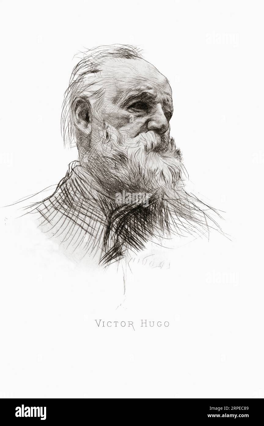 Victor Hugo, 1802 - 1885. Französischer Schriftsteller und Politiker. Nach einem Werk von Auguste Rodin. Stockfoto