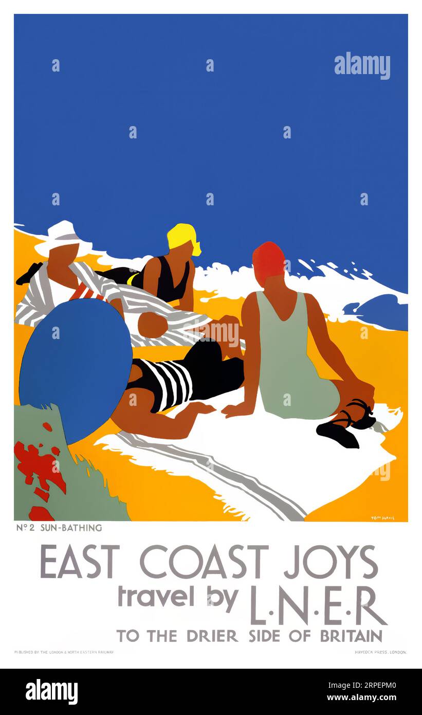 1925 East Coast Joys Poster von Tom Purvis für LNER Railways, England Stockfoto