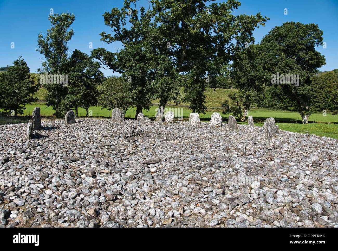 Prähistorische Stative, Temple Wood Stone Circle, Kilmartin Glen, Argyll, Schottland, Großbritannien Stockfoto