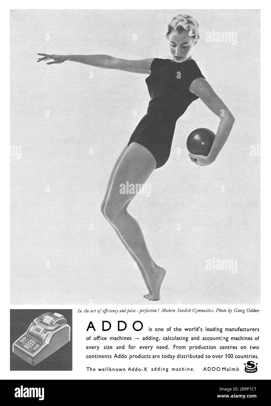 1960 britische Werbung für Addo Adding Machines für das Büro. Stockfoto