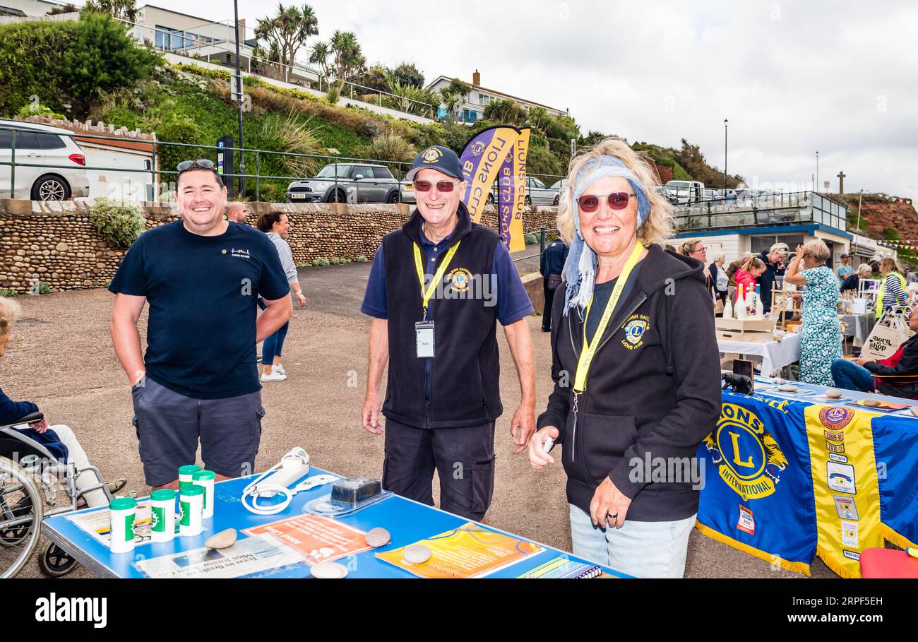 Budleigh Beach Market. Eine jährliche Messe, die von den Lions organisiert wird. Stockfoto