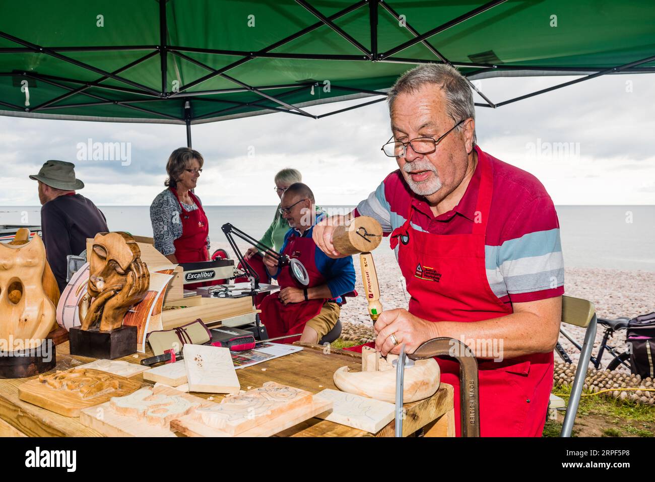 Budleigh Beach Market. Eine jährliche Messe, die von den Lions organisiert wird. Stockfoto