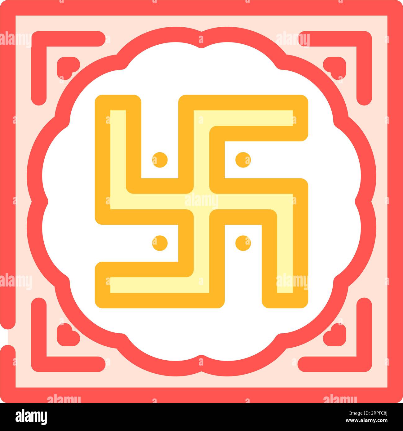 Hakenkreuz-hinduismus-Farbsymbol-Vektor-Illustration Stock Vektor