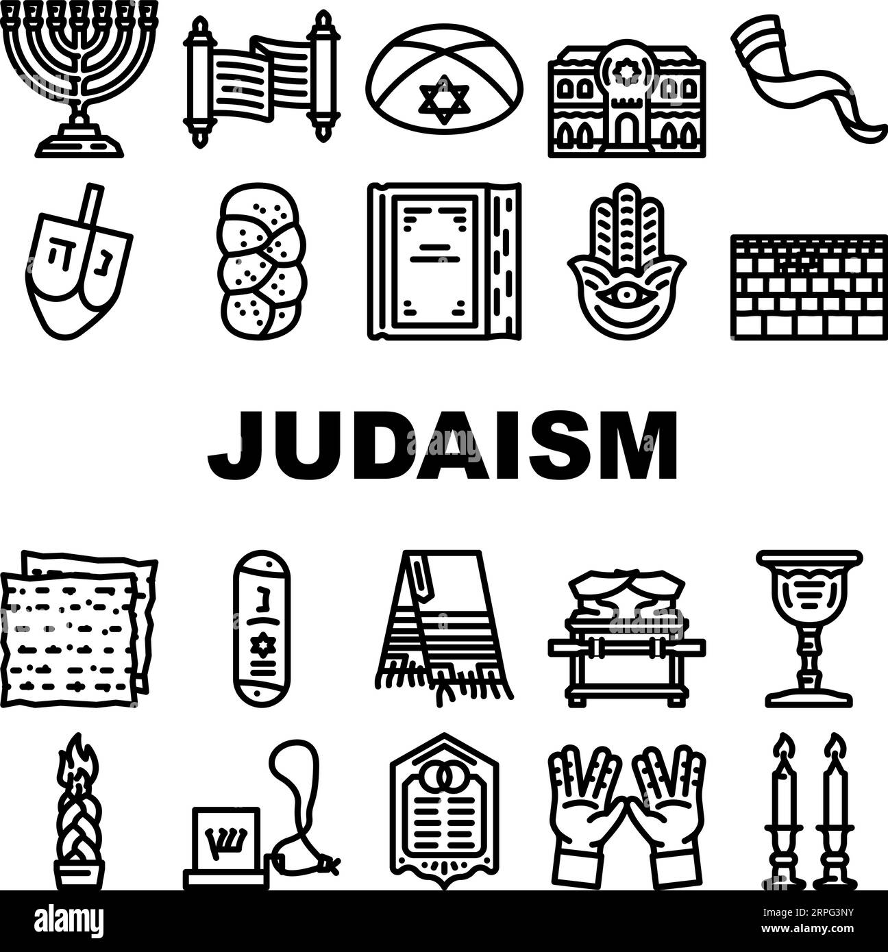 jüdische Religion jüdische Ikonen setzen Vektor Stock Vektor