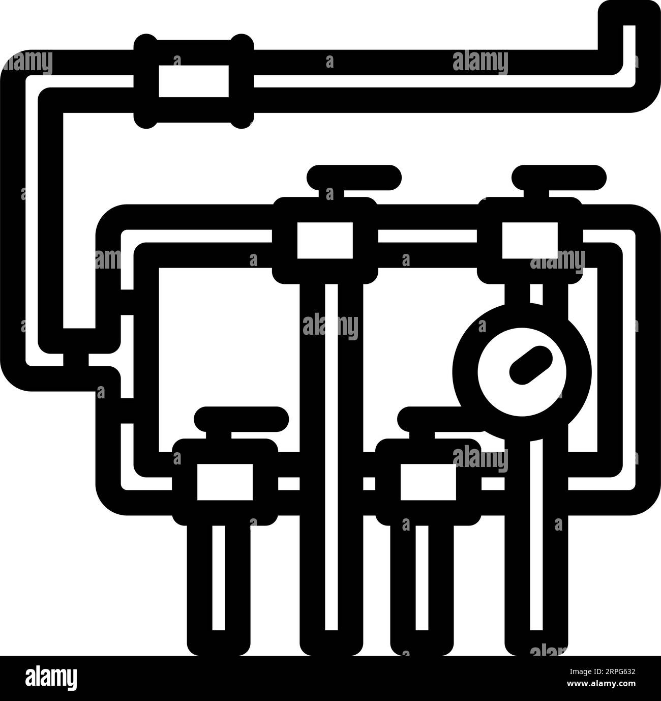 Vektordarstellung des Symbols für die Installationsgasleitung Stock Vektor