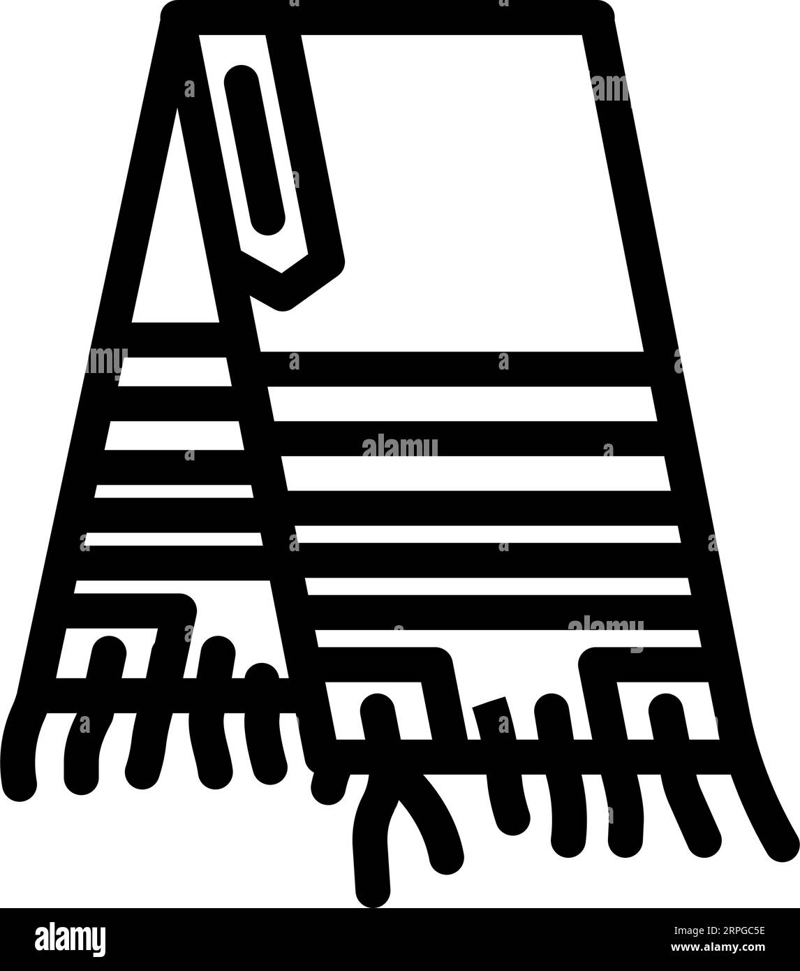 Tallit Gebet Schal Linie Symbol Vektor Illustration Stock Vektor