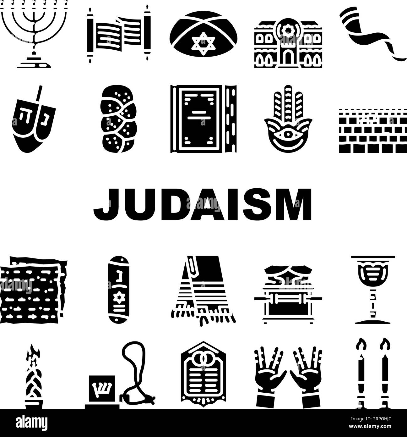 jüdische Religion jüdische Ikonen setzen Vektor Stock Vektor