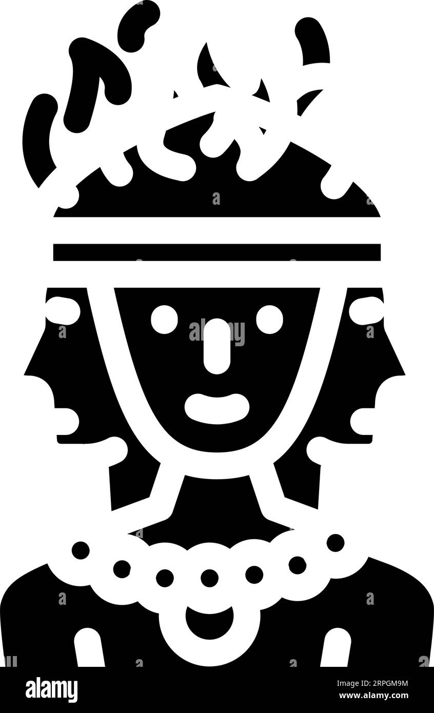 Heiliges Feuer agni Glyphen-Symbol Vektor-Illustration Stock Vektor