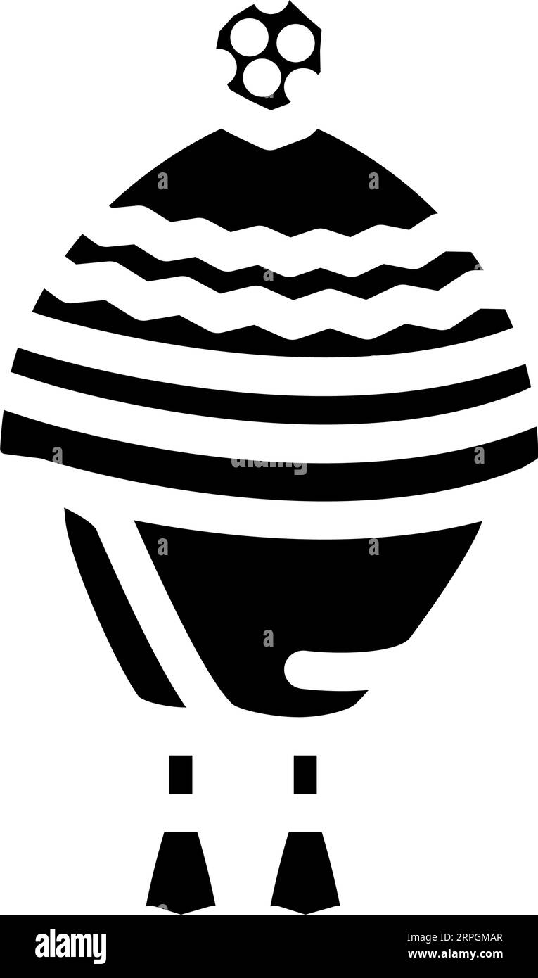 Vektordarstellung des Symbols für Winterhut-Mütze-Glyphe Stock Vektor