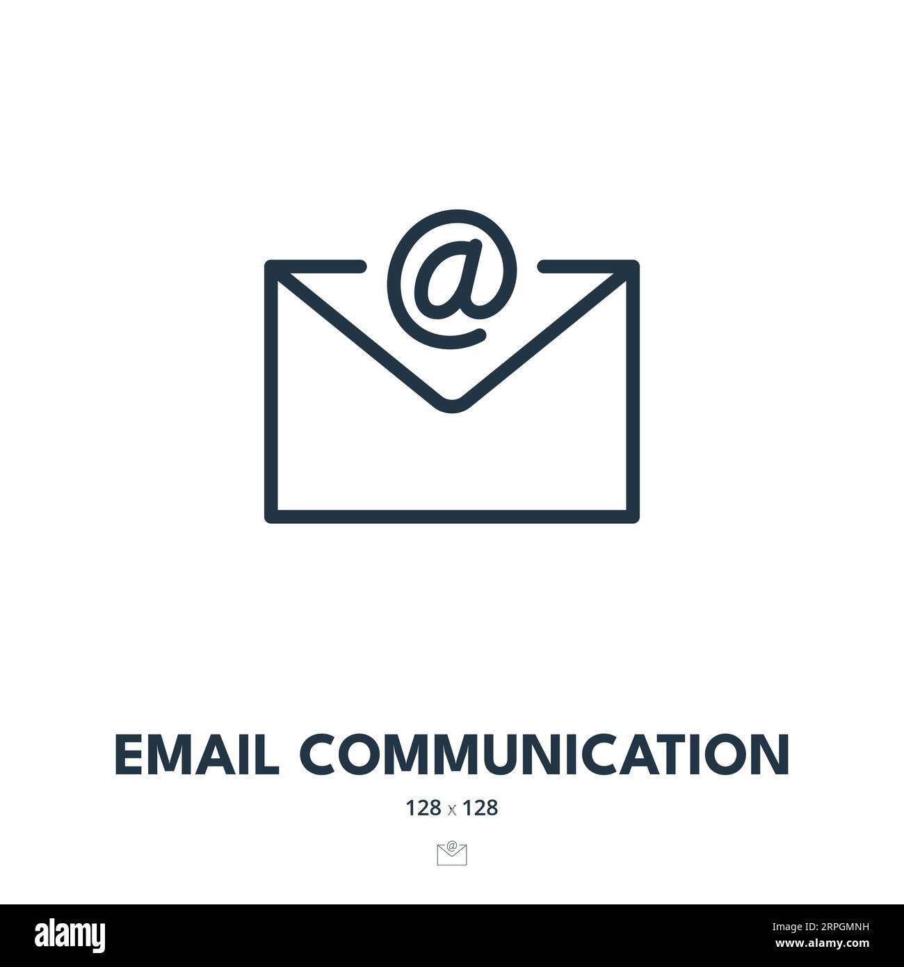 Symbol Für E-Mail-Kommunikation. Korrespondenz, Brief, Post. Bearbeitbare Kontur. Symbol „Einfacher Vektor“ Stock Vektor