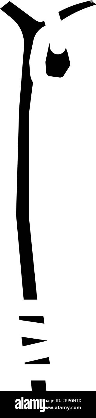 Yatra-Stick-Pilgerstab-Glyphen-Symbol-Vektor-Illustration Stock Vektor
