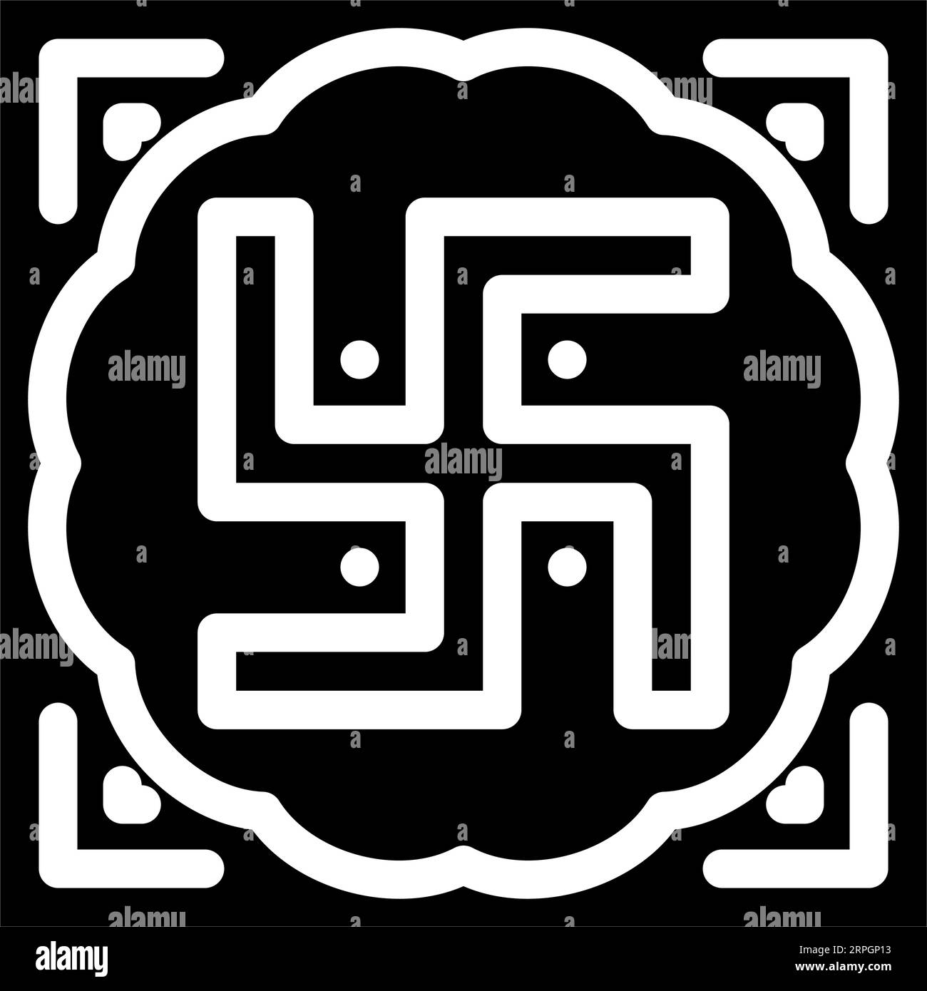 Hakenkreuz-hinduismus-Glyphen-Symbol-Vektor-Illustration Stock Vektor