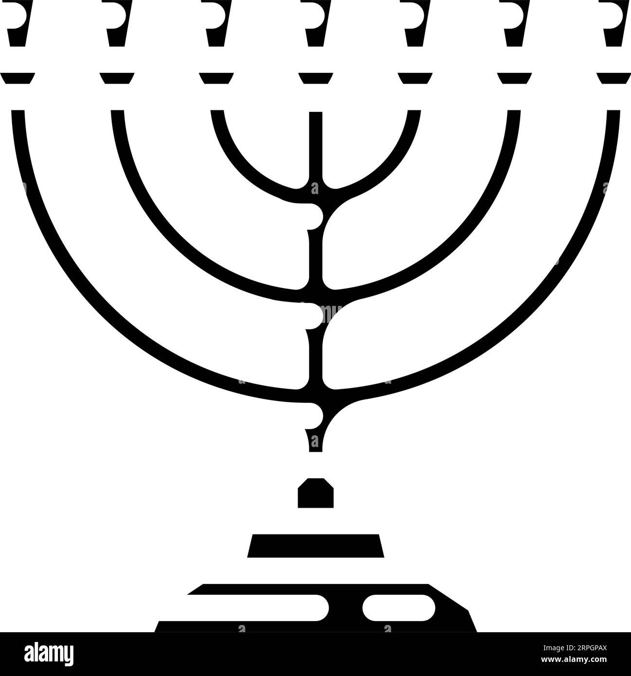 Menorah jüdische Glyphe Icon Vektor Illustration Stock Vektor