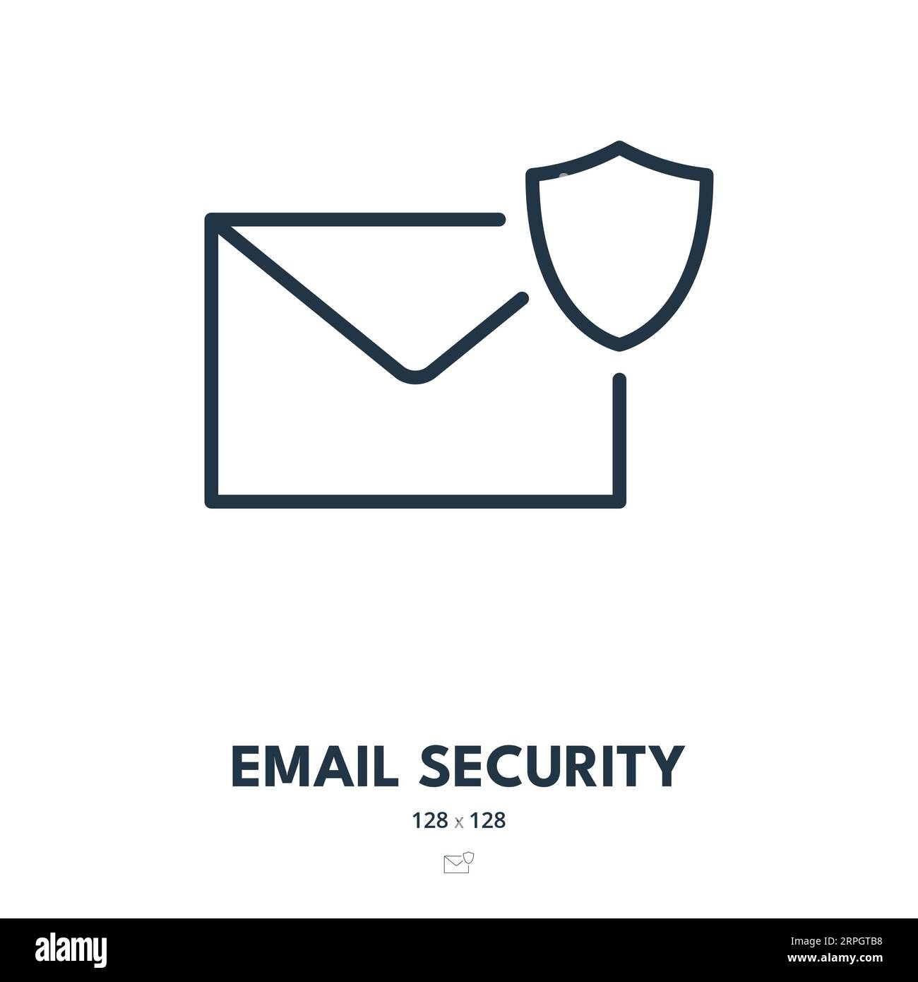 Symbol Für E-Mail-Sicherheit. Datenschutz, Schutz, Kommunikation. Bearbeitbare Kontur. Symbol „Einfacher Vektor“ Stock Vektor