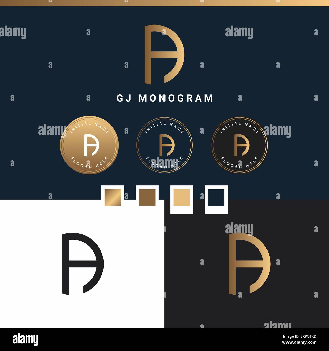 Luxus Initiale Ein Monogramm Text Letter Logo Design Stock Vektor