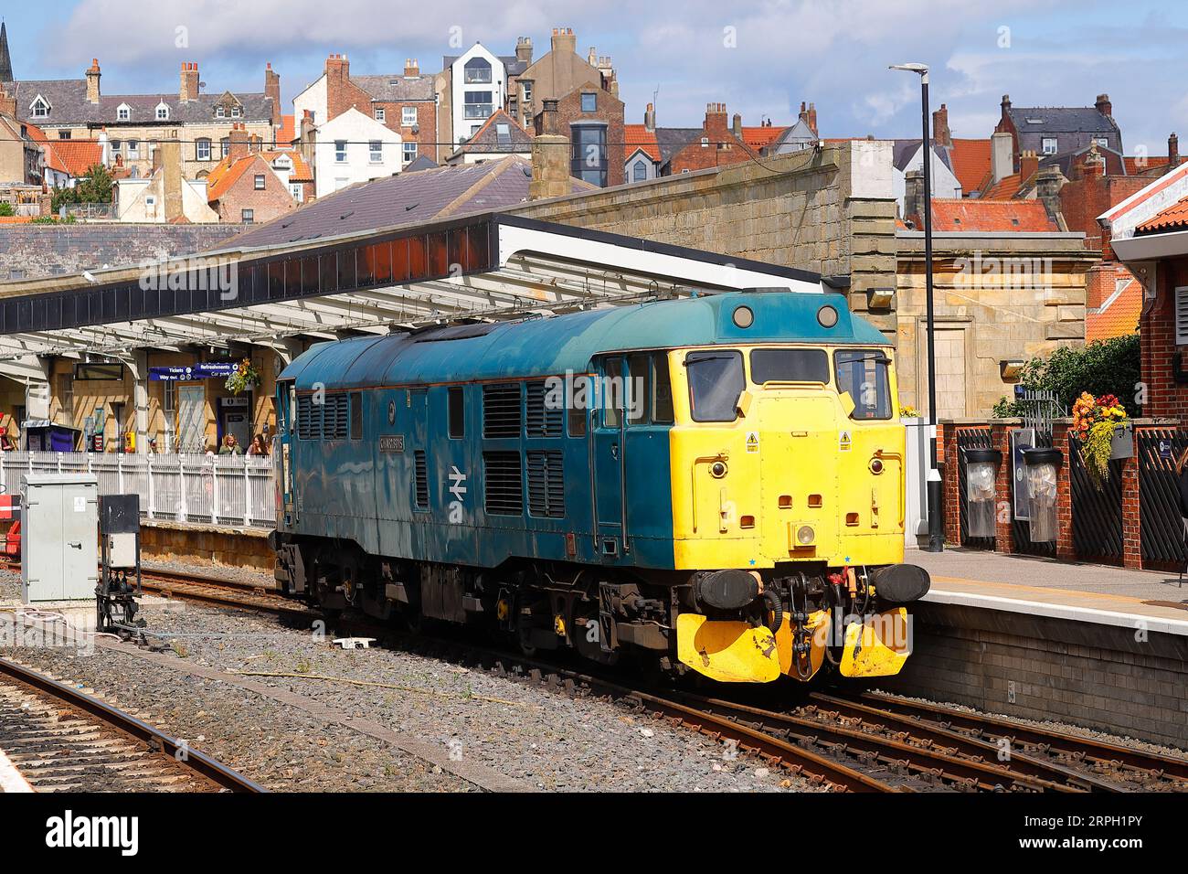 British Rail Class 31 geparkt in Whitby Station in North Yorkshire, Großbritannien Stockfoto