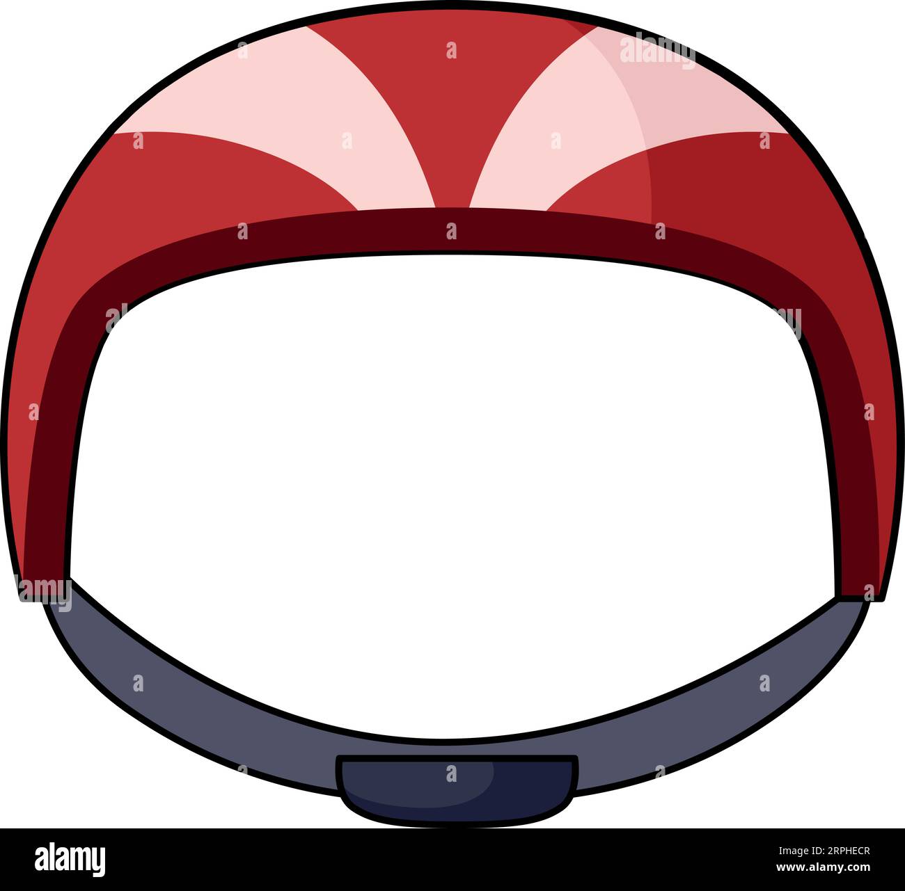 Rotes Helm-Cartoon-Symbol. Sportkopfsicherheit Stock Vektor