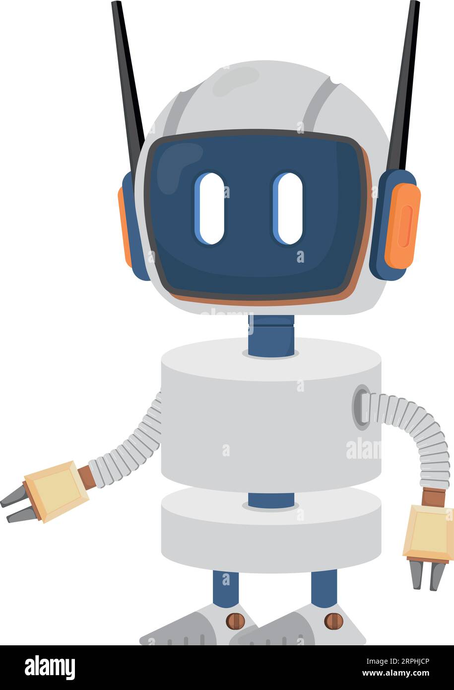 Lustiges android-Maskottchen. Niedlicher Elektroroboter Stock Vektor