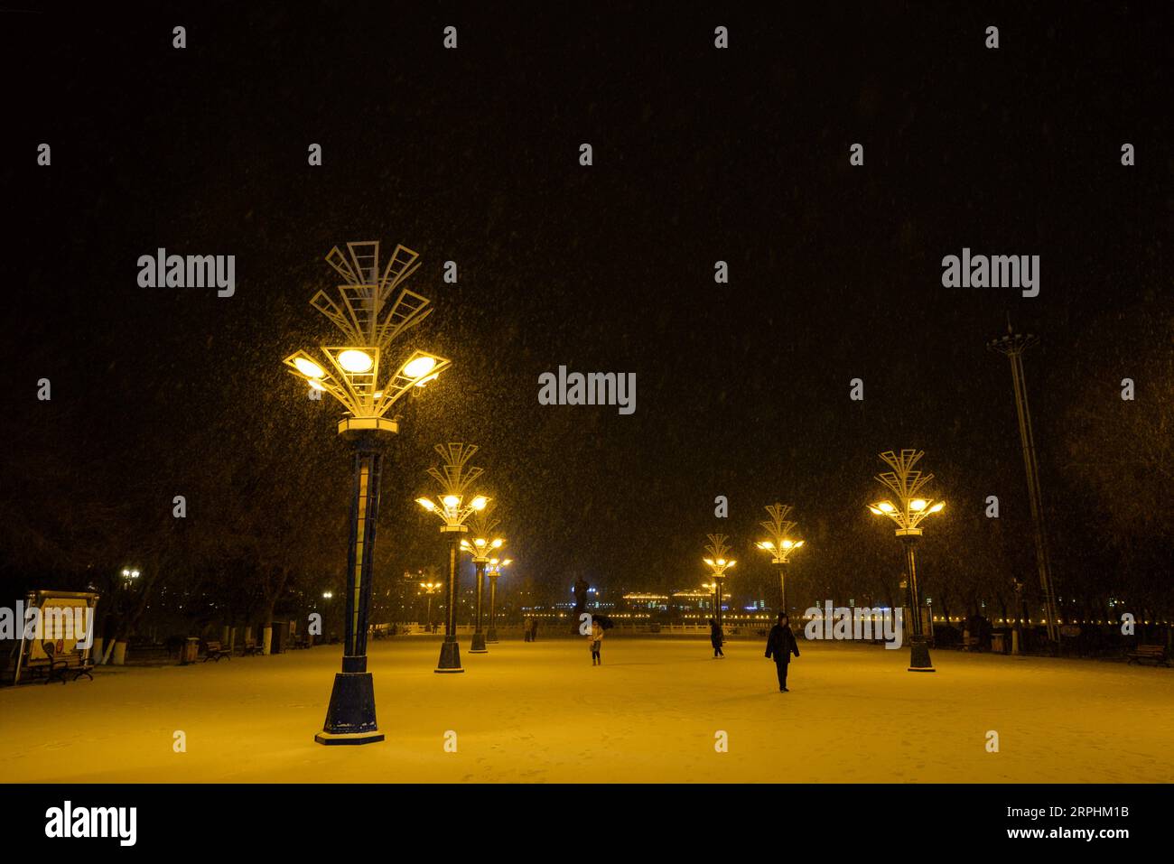 191112 -- MANZHOULI, 12. November 2019 -- Ein Schneefall traf Manzhouli, Nordchinas Autonome Region Innere Mongolei, 12. November 2019. CHINA-INNERE MONGOLEI-MANZHOULI-SCHNEEFALL CN XUXQIN PUBLICATIONXNOTXINXCHN Stockfoto
