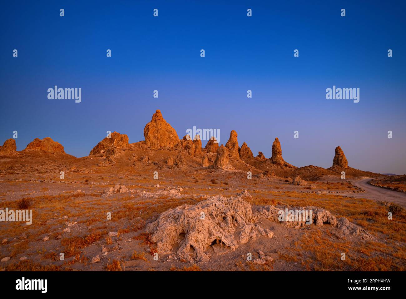 Der seltsame Tuffstein von Trona Pinnacles Stockfoto