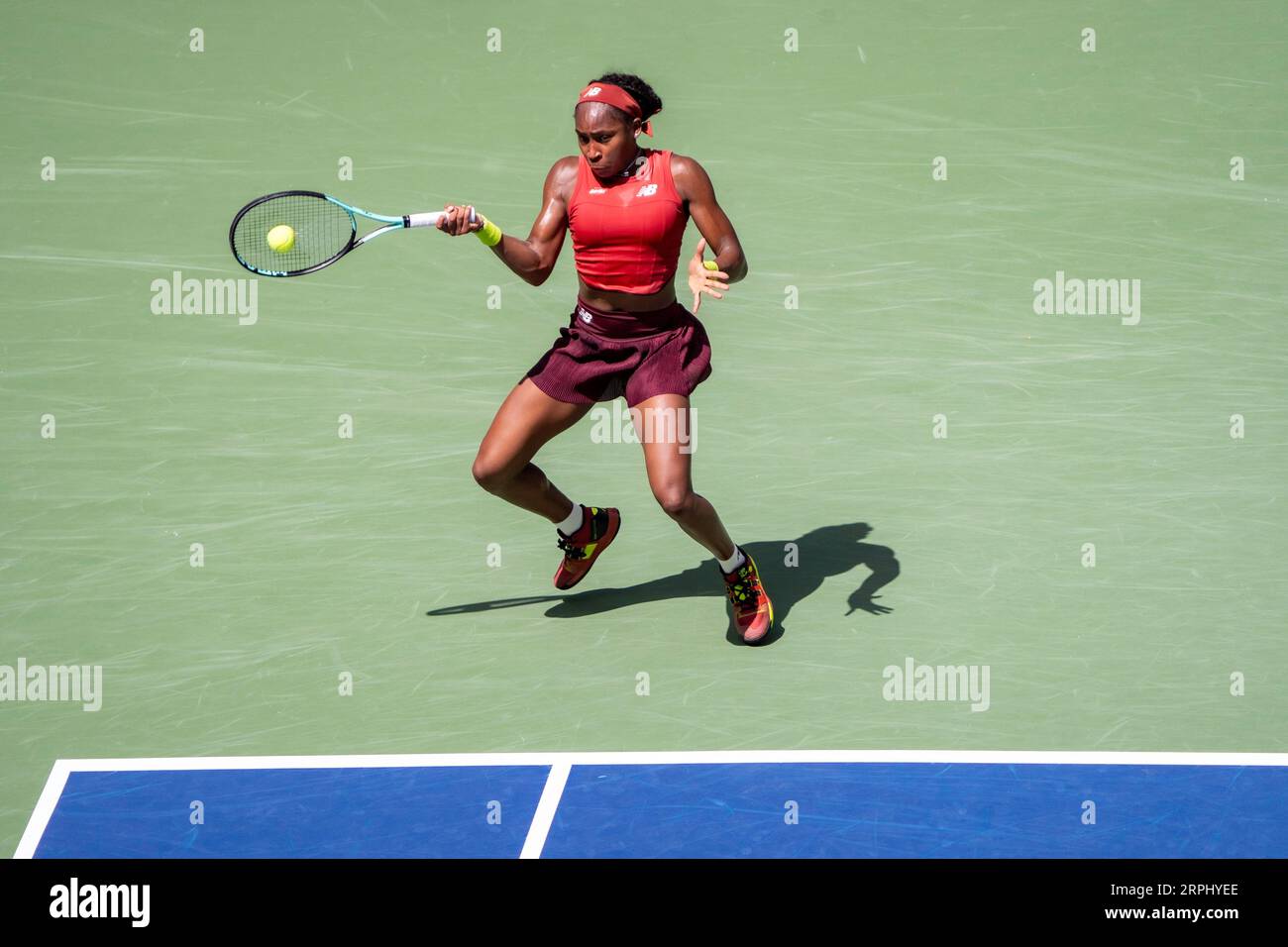 Coco Gauff (USA) nahm an der Women's Singles Round 2 beim US Open Tennis 2023 Teil. Stockfoto